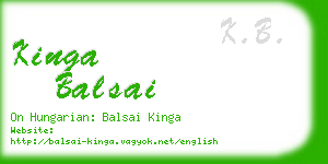 kinga balsai business card